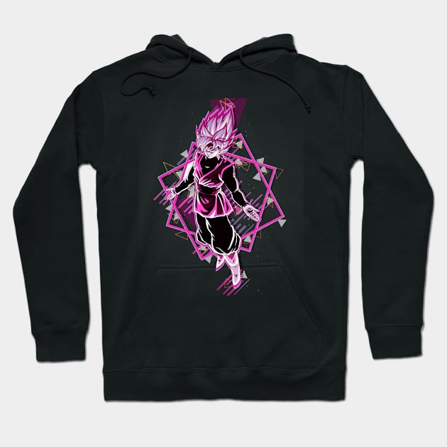 Dragon Ball Super : Black Goku "SuperSaiyan" 80's retro rose style - awsome gift for Dragon Ball lover & fans Hoodie by EhsanStore